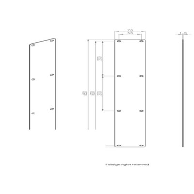 Plain Door Finger Plate 650 x 75mm Bright Stainless Steel Push Plate