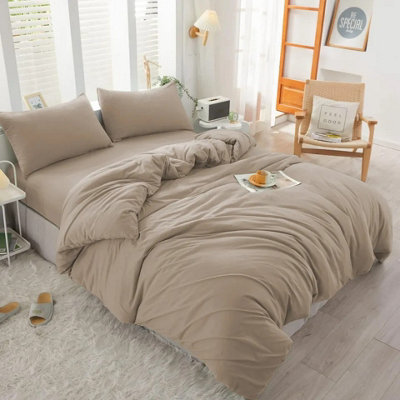 Plain Dyed 4-Piece Duvet Set Hotel Quality Complete Bedding Set Single Double King Super King Duvet Quilt Sets