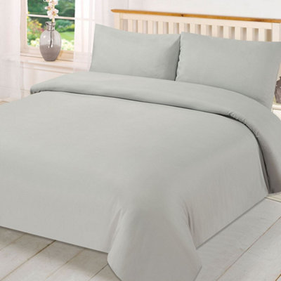 Plain Dyed Duvet Cover with Pillowcase Bedding Set - 5