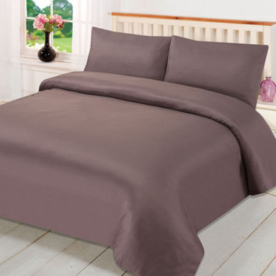 Plain Dyed Duvet Cover with Pillowcase Bedding Set - 8