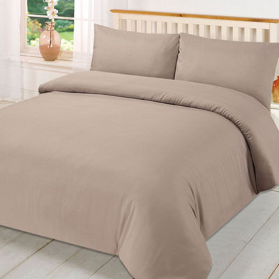 Plain Dyed Duvet Cover with Pillowcase Bedding Set - 9