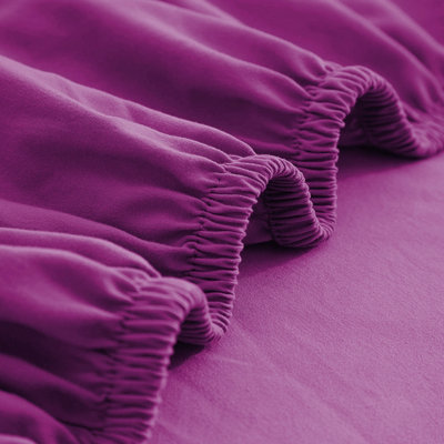 Plain Dyed Fitted Sheet Extra Deep 25cm Bedsheet Single Double Super King Sizes Anti Allergic Bed Sheets