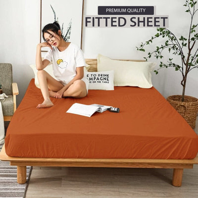 Plain Dyed Fitted Sheet Extra Deep 25cm Bedsheet Single Double Super King Sizes Soft & Comfortable Bedsheets