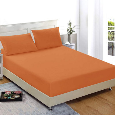 Plain Dyed Fitted Sheet Extra Deep 25cm Bedsheet Single Double Super King Sizes Soft & Comfortable Bedsheets