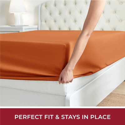 Plain Dyed Fitted Sheet Extra Deep 25cm Bedsheet Single Double Super King Sizes Soft & Comfortable Bedsheets