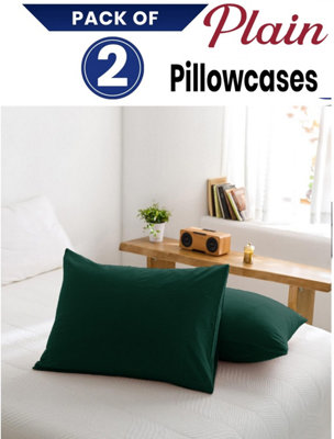 Plain Dyed Pillowcase Soft & Stylish Emerald Pillow Protector Cover 1 Pair