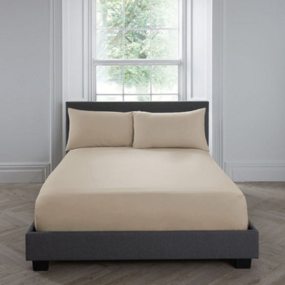 Plain Dyed Soft Touch Natural Pair of Housewife Pillowcases