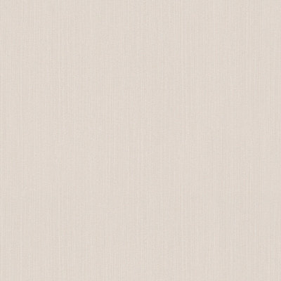 Plain Fabric Effect Simple Elegant Wallpaper In Beige, Vinyl Non-Woven ...