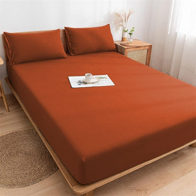 Plain Fitted Sheet 25cm Extra Deep Bed Sheets King Size Mattress Cover Soft Anti Allergy Easy Care Washable