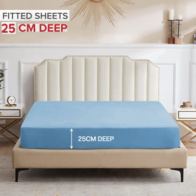 Plain Fitted Sheet Hotel Quality Anti Allergic Bed Sheet Single Double S. King Sizes