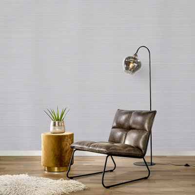 Plain Grey Striped Wallpaper. Peel & Stick Patterned Wallpaper 950cm L x 53cm W