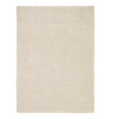 Plain Ivory Rug, Shaggy Living Room Rug, Modern Stain-Resistant Dining Room Rug, 37mm Thick Ivory Rug-120cm X 170cm