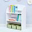 Plain Kids 3 Shelf Bookcase - L60 x W26 x H78 cm - White