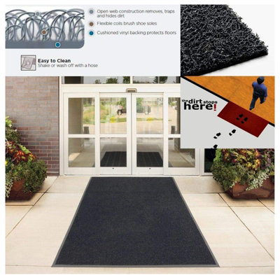 Plain Large Minimal Doormat in Black