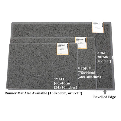 Plain Large Minimal Doormat in Grey