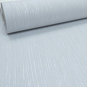 Plain Light Grey Crystal Metallic Silver Glitter Thick Textured Vinyl Wallpaper