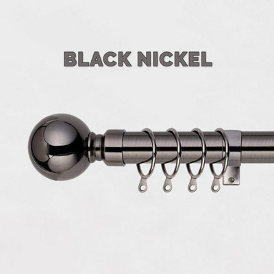 Plain Metal Curtain Pole Heavy Duty 160-300 cm Extendable Curtain Rod