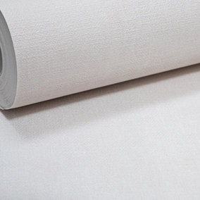 Plain Off White Wallpaper Modern Textured Linen Weave Effect Slightly Imperfect