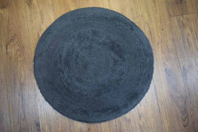 Image showcasing Plain Round Natural Cotton Fibres Super Absorbant Bath Mats