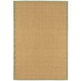 Plain Rug, Bordered Rug for Living Room, Easy to Clean Bordered Rug, 4mm Anti-Slip Chocolate Natural Rug-120cm X 180cm