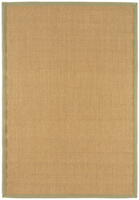 Plain Rug, Bordered Rug for Living Room, Easy to Clean Bordered Rug, 4mm Anti-Slip Chocolate Natural Rug-160cm X 230cm