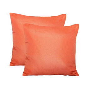 Plain Scatter Outdoor Cushion - Pack of 2 - Polyster - H10 x W45 x L45 cm - Orange