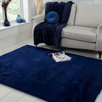 Plain Shaggy Easy to Clean Polyester Rug for Living Room, Bedroom - 120cm X 170cm