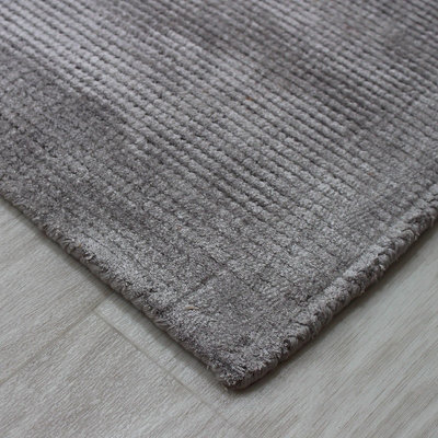 Plain Silver Modern Handmade Rug For Dining Room Bedroom & Living Room-200cm X 300cm