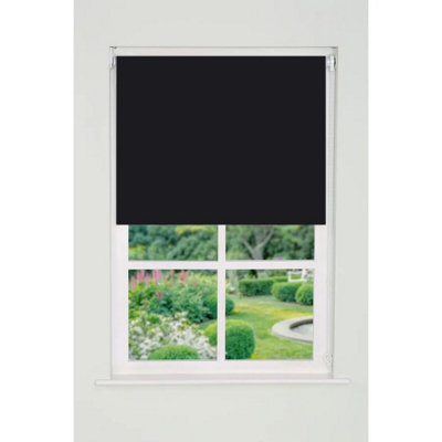 Plain Straight Edge Daylight Roller Blind 165cm Drop x 100cm Black