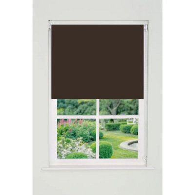 Plain Straight Edge Daylight Roller Blind 165cm Drop x 100cm Cocoa