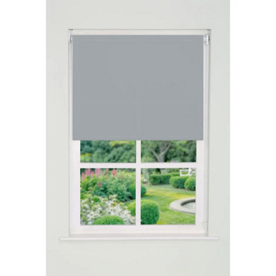 Plain Straight Edge Daylight Roller Blind 165cm Drop x 100cm Light Grey