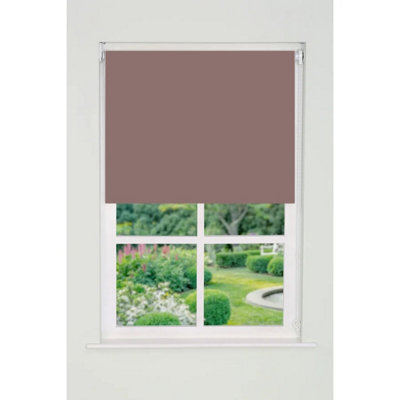 Plain Straight Edge Daylight Roller Blind 165cm Drop x 100cm Mocha