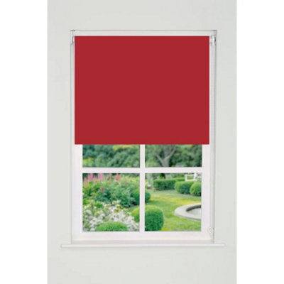 Plain Straight Edge Daylight Roller Blind 165cm Drop x 100cm Red