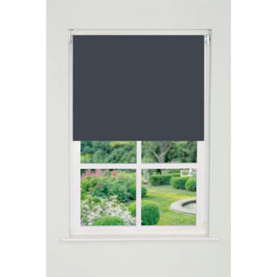 Plain Straight Edge Daylight Roller Blind 165cm Drop x 100cm Slate Grey