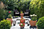 Plain Terracotta Natural Rimmed Set of 2 Outdoor Garden Flower Planters 32cm