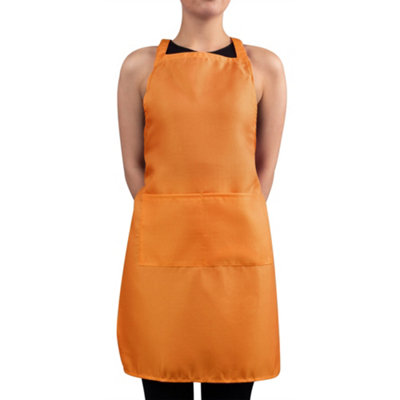 Plain Unisex Cooking Catering Work Apron Tabard with Twin Double Pocket
