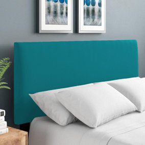 Plain Victoria Plush Velvet 4ft Small Double 20" Headboard -  Mallard