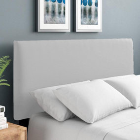 Plain Victoria Plush Velvet 4ft6 Double 20" Headboard -  Silver