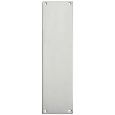 Plain Victorian Door Finger Plate 298 x 73mm Satin Chrome Push Plate