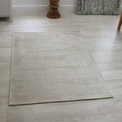 Plain White Modern Handmade Rug For Dining Room Bedroom & Living Room-200cm X 300cm