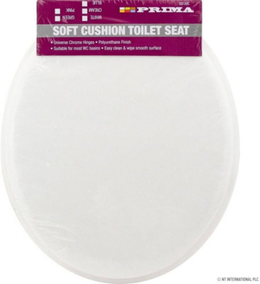 Plain White Soft Cushion Toilet Seat Home Bathroom Wc Easy Wipe Surface