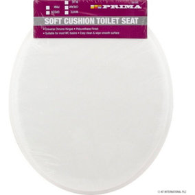 Plain White Soft Cushion Toilet Seat Home Bathroom Wc Easy Wipe Surface