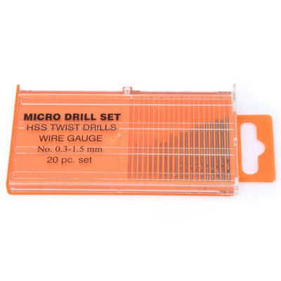 Planet Micro Drill Set - 20 HSS Twist Drills 0.3mm-1.5mm