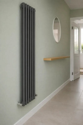 Planet Radiators 2 Column 1500 x 290mm Cast Iron Style Radiator Anthracite