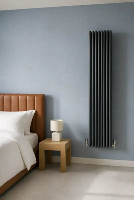 Planet Radiators 2 Column 1500 x 380mm Cast Iron Style Radiator Anthracite