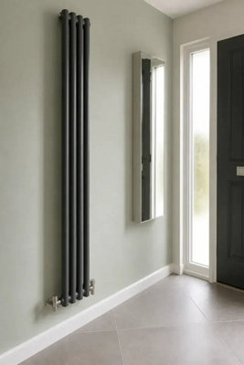 Planet Radiators 2 Column 1800 x 200mm Cast Iron Style Radiator Anthracite