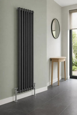 PLANET RADIATORS 2 COLUMN 1800 X 380MM CAST IRON STYLE RADIATOR ANTHRACITE