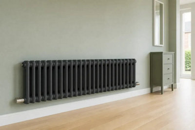 Planet Radiators 2 Column 300 x 1010mm Cast Iron Style Radiator Anthracite