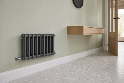 Planet Radiators 2 Column 300 x 425mm Cast Iron Style Radiator Anthracite