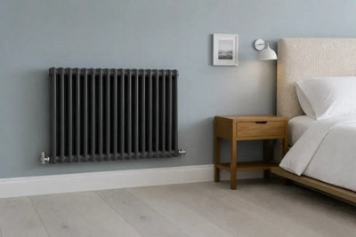 Planet Radiators 2 Column 600 x 785mm Cast Iron Style Radiator Anthracite